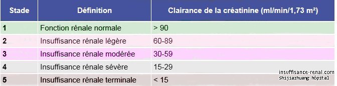 Creatinine un critère à déterminer maladie néphrotique